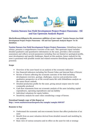  Tunisia Nawara Gas Field Development Project Project Panorama - Oil and Gas Upstream Analysis Report 
