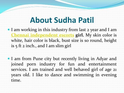 Sudha Patil Escorts in Chennai Adult For Fun
