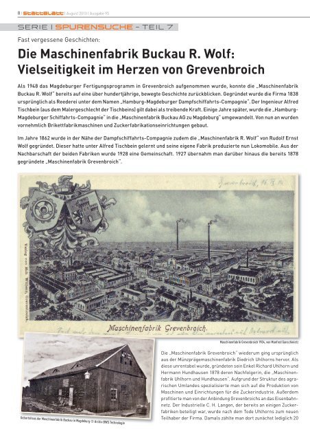 StattBlatt Verlag, sb095, August 2013