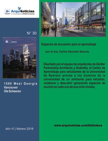 e-AN N° 30 N° 7 Espacios de encuentro para el aprendisaje arq. Carlos Sánchez Saravia