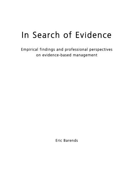 In Search of Evidence