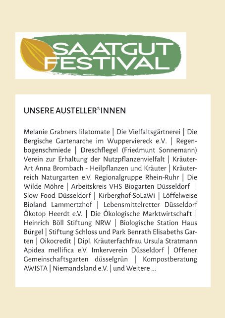 Saatgutfestival Programmheft