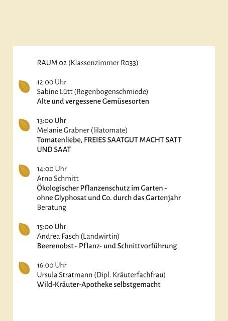 Saatgutfestival Programmheft