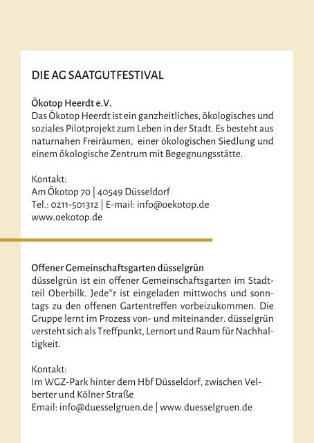 Saatgutfestival Programmheft