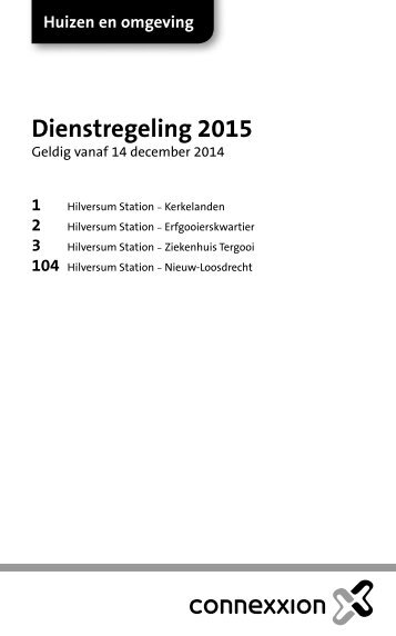 Connexxion Lijnfolder 252 Hilversum en omgeving 2015