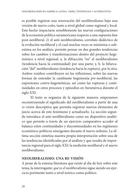 NEOLIBERALISMO EN AMÉRICA LATINA CRISIS TENDENCIAS Y ALTERNATIVAS