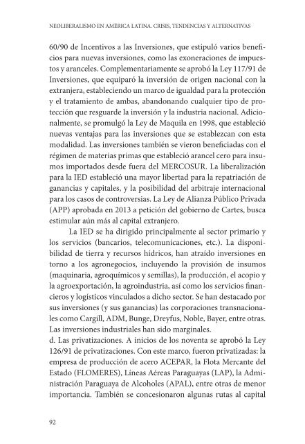 NEOLIBERALISMO EN AMÉRICA LATINA CRISIS TENDENCIAS Y ALTERNATIVAS