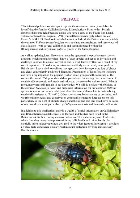 BRITISH BLOWFLIES (CALLIPHORIDAE) AND WOODLOUSE FLIES (RHINOPHORIDAE)