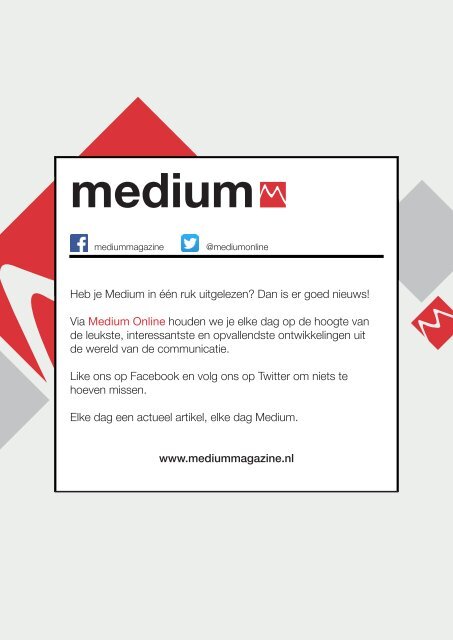 Medium / Jaargang 28 / #03 / Augustus 2015