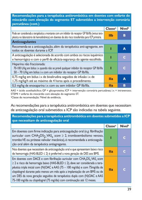 RECOMENDAÇÕES DE BOLSO DA ESC