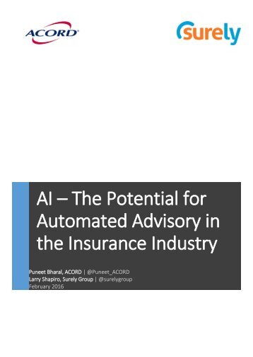 AI – The Potential for Automated Advisory in the Insurance Industry