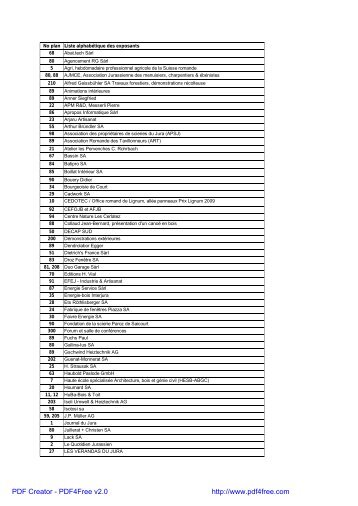 Liste alphabétique (fichier PDF) - Expo'bois 09