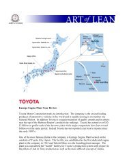 Kamigo Engine Plant Tour Review Toyota Motor ... - Art of Lean