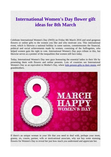 women's day present ideas