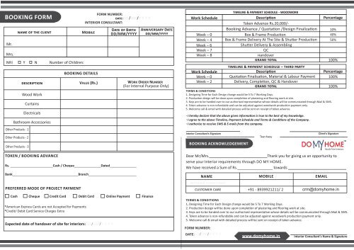 Booking Form