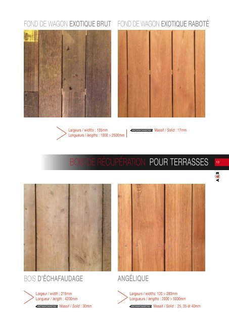 MADERAS RECICLADAS - PARQUETS - CATALOGO ATM&BOIS