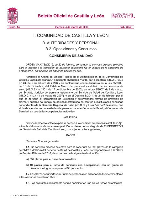 Boletín Oficial de Castilla y León I COMUNIDAD DE CASTILLA Y LEÓN