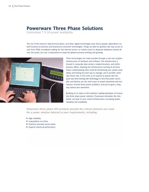 Powerware UPS product catalog - Power & Systems Innovations