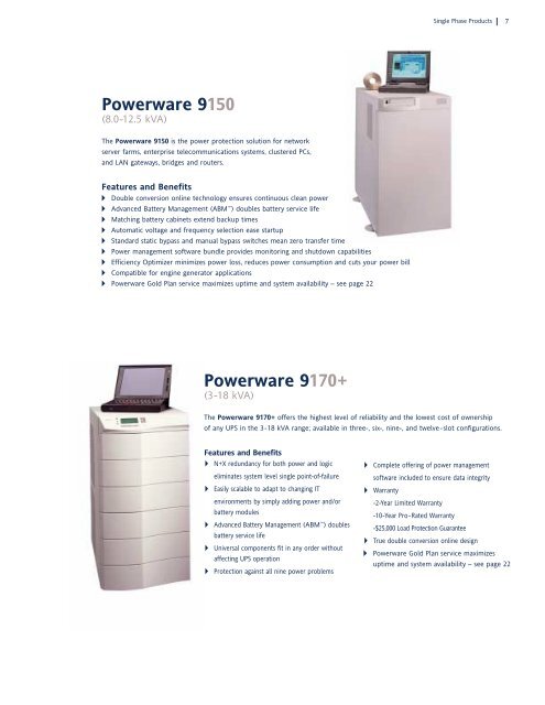 Powerware UPS product catalog - Power & Systems Innovations