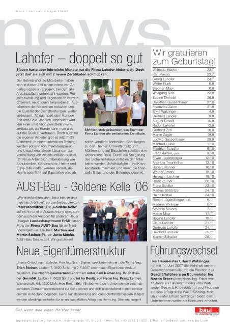 Ausgabe 02/2007 - ABAU NÖ/Wien
