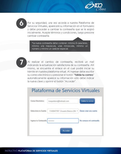 INSTRUCTIVO PLATAFORMA DE SERVICIOS VIRTUALES