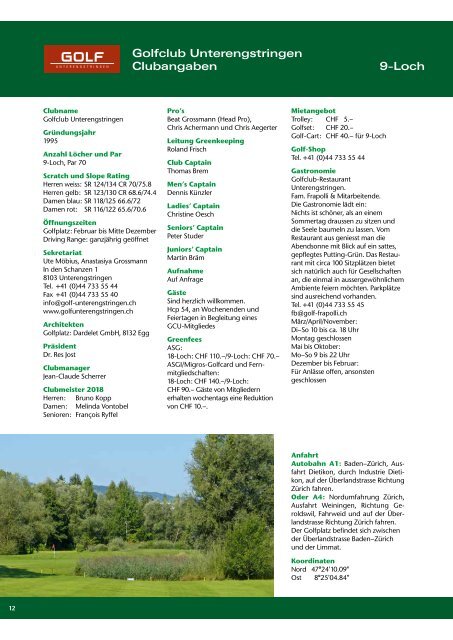 Magazin Regio Golf Zürich-Ostschweiz 2019