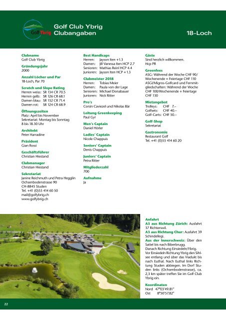 Magazin Regio Golf Zürich-Ostschweiz 2019