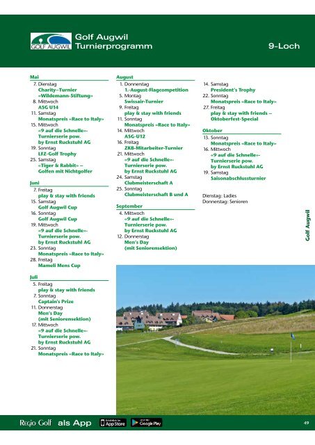 Magazin Regio Golf Zürich-Ostschweiz 2019