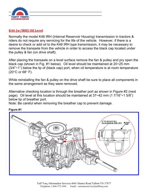 Checking & Adding Oil K46 IRH Model - Tuff Torq Parts
