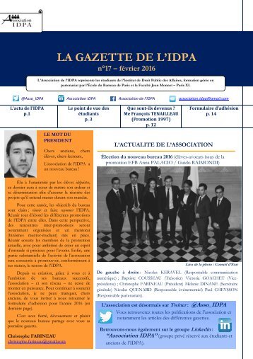 LA GAZETTE DE L’IDPA