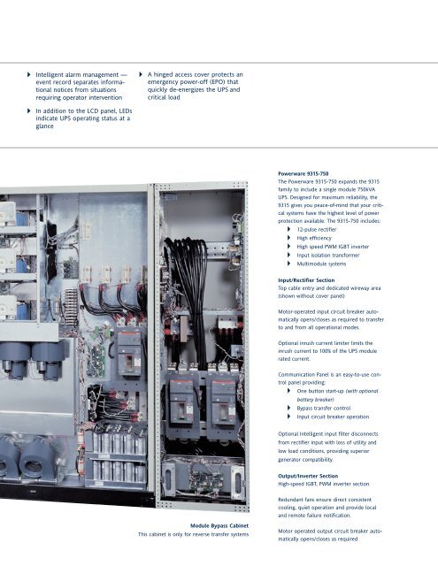 Powerware 9315 30kVA - 750kVA - Nolan Power Group