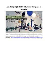 Get Designing Skills From Summer Design Lab in Ontario