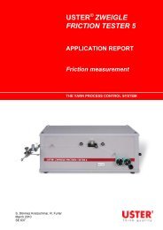 ZWEIGLE FRICTION TESTER 5 APPLICATION ... - Uster Technologies