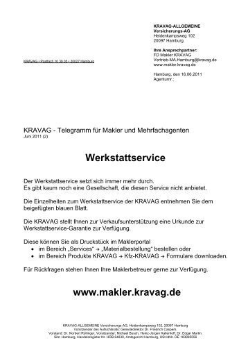 Werkstattservice www.makler.kravag.de - R+V Maklerportal