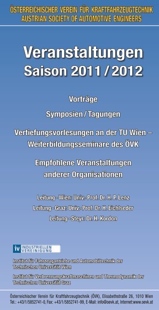 Veranstaltungen - Österreichischer Verein für Kraftfahrzeugtechnik