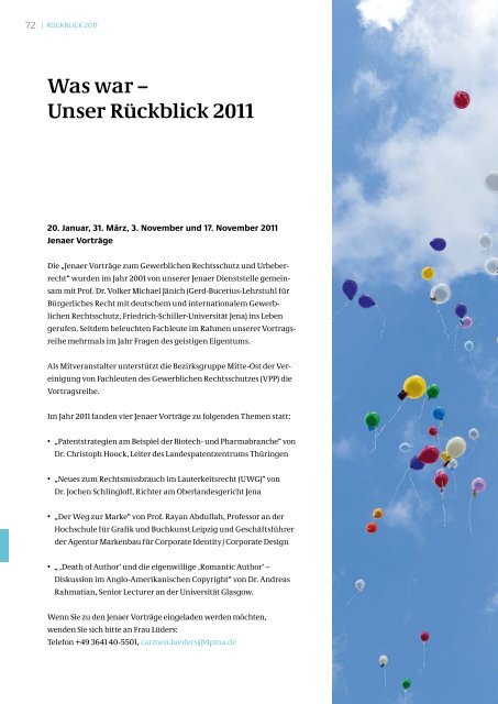 Jahresbericht 2011 - Presse - DPMA