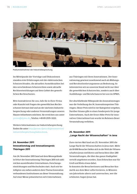 Jahresbericht 2011 - Presse - DPMA