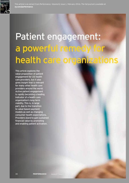 Patient engagement a powerful remedy for health care organizations