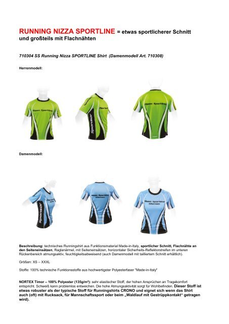 Katalog Laufbekleidung