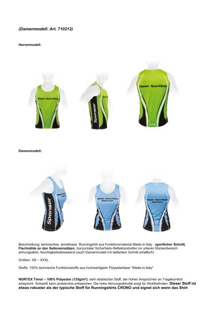 Katalog Laufbekleidung