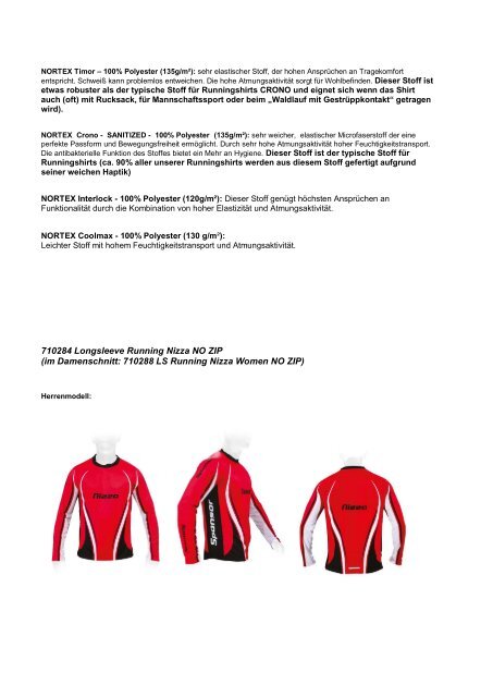 Katalog Laufbekleidung