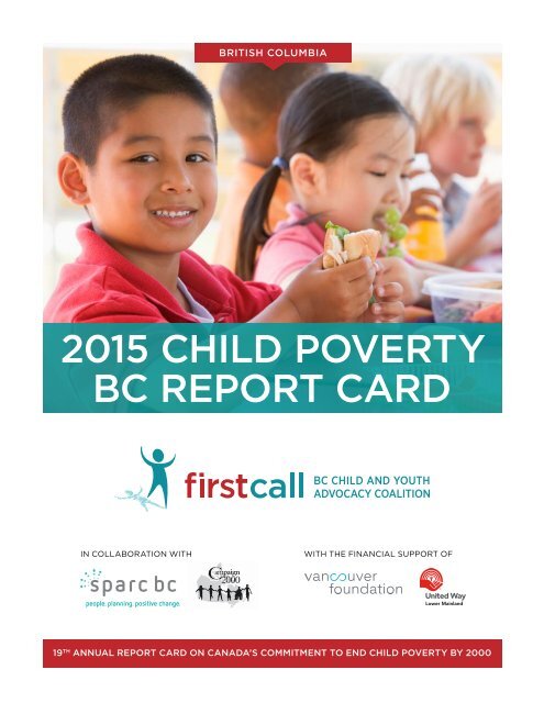 2015 CHILD POVERTY BC REPORT CARD
