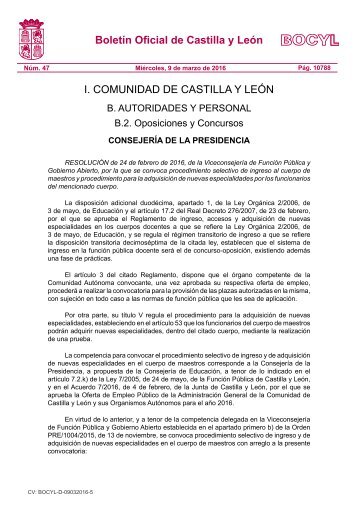 Boletín Oficial de Castilla y León I COMUNIDAD DE CASTILLA Y LEÓN