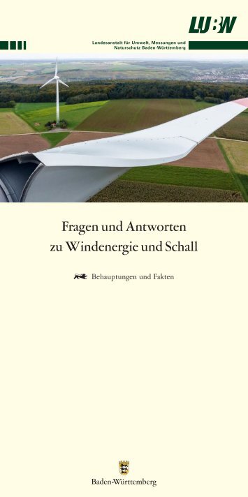 Flyer zu den Häufigsten Fragen zu Windenergie und Schall bzw. Infraschall