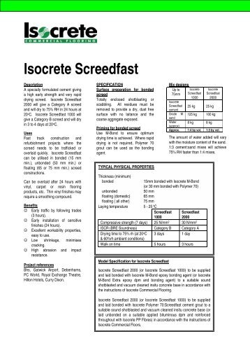 ISOCRETE SCREEDFAST - JH Lidstone