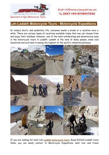 Motorbike Tours in Ladakh- Leh-Ladakh Motorcycle Tours