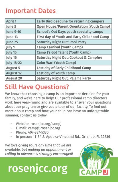 Camp J at the Rosen JCC: Summer 2016