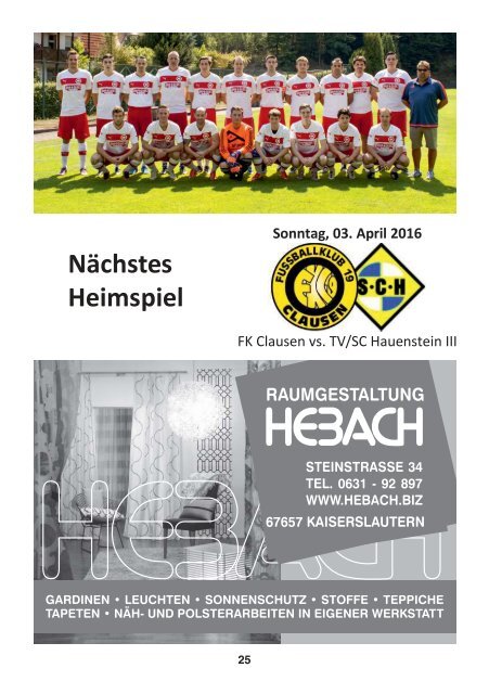 FKC Aktuell - 21. Spieltag - Saison 2015/2016