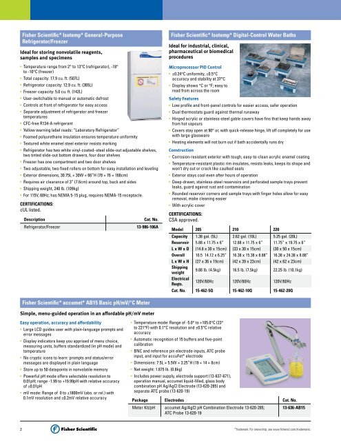 Fisher Scientific Focus Products 2011