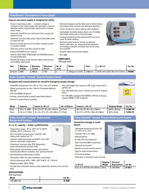 Fisher Scientific Focus Products 2011